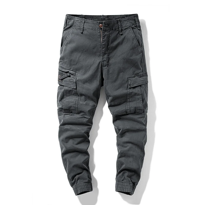 Herren robuste Cargo-Joggerhose mit elastischem Saum und Mehrfachtaschen Drune