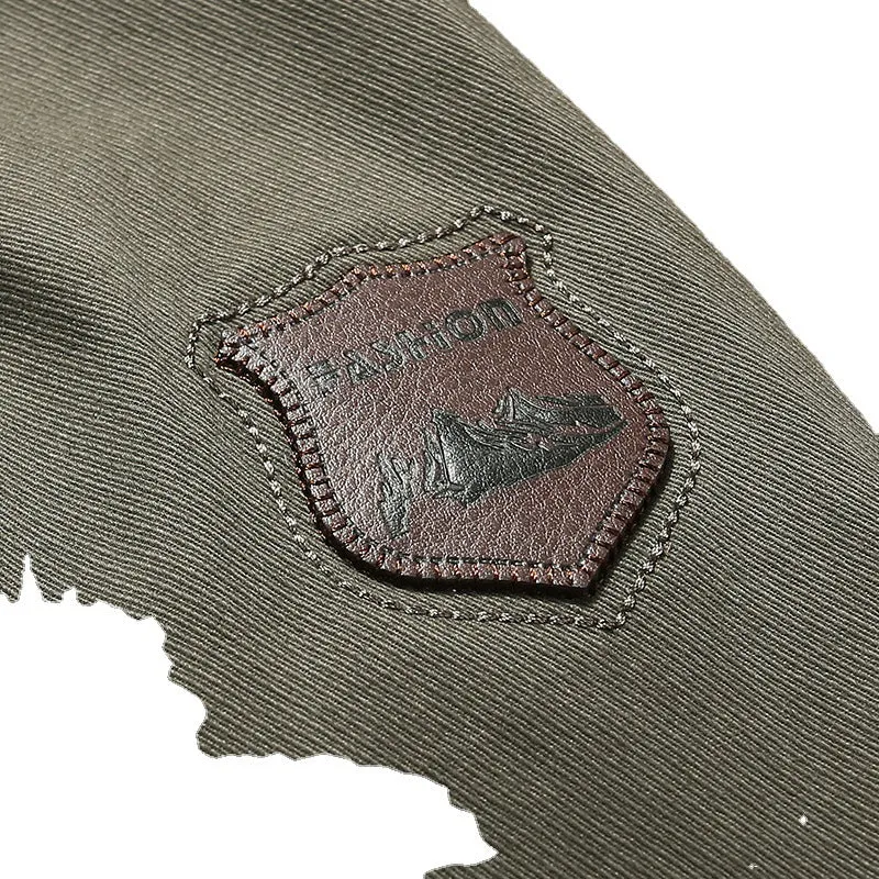 Herren robuste Canvas-Feldjacke mit Brusttasche Stickdetail und Hemdkragen Drune