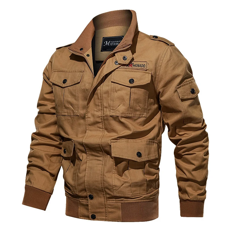 Herren Robust geschnittene Canvas-Fieldjacke mit Epauletten, Mehrfachtaschen und geripptem Abschluss Drune