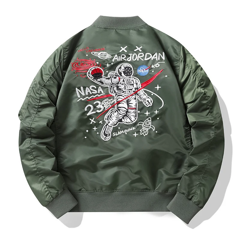Herren Pilotenbomberjacke im Fliegerstil mit Abzeichenpatch und Ärmeltasche Drune