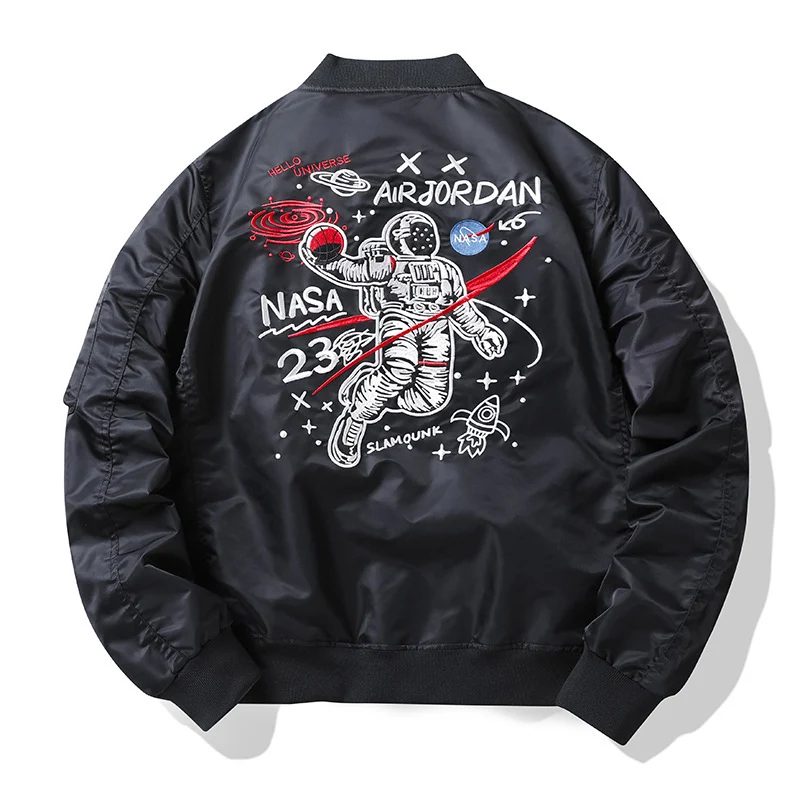 Herren Pilotenbomberjacke im Fliegerstil mit Abzeichenpatch und Ärmeltasche Drune
