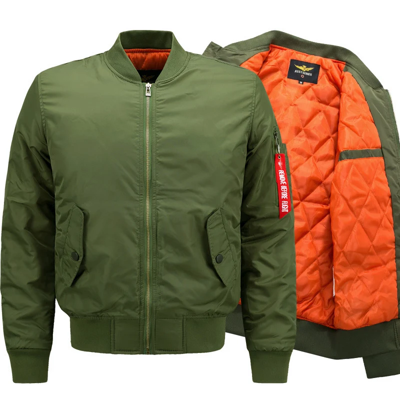 Herren Pilotenbomberjacke im Aviatorstil mit kontrastierendem Thermofutter, Utility-Ärmeltasche und elastischen Rippbündchen Drune