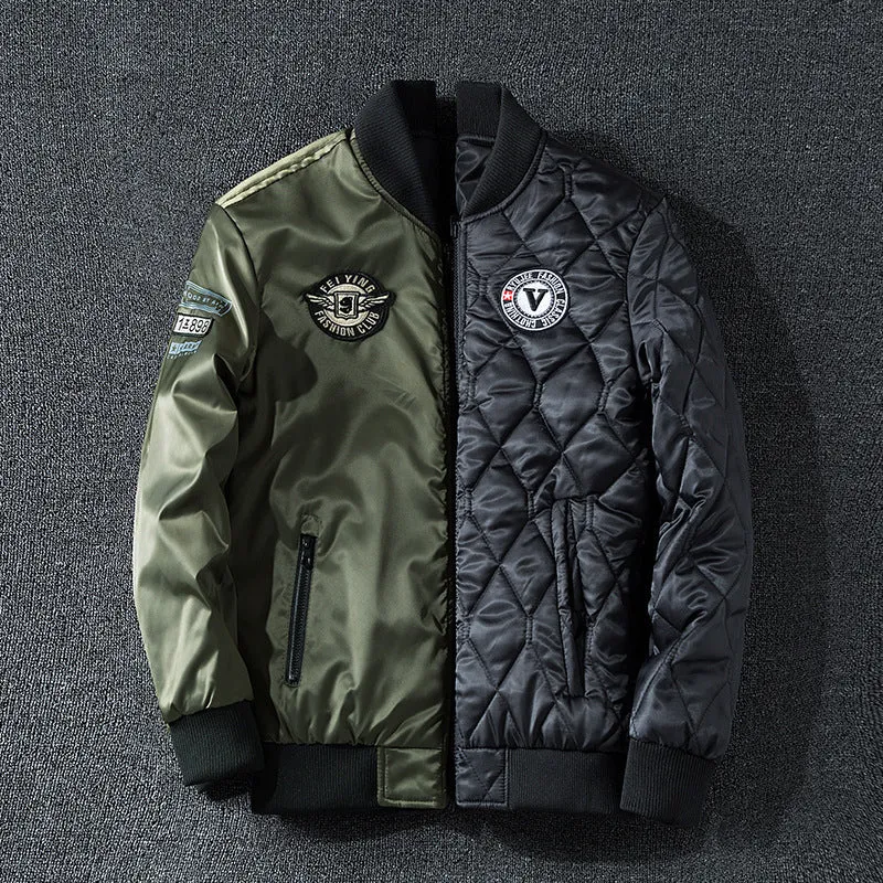Herren Pilotenbomberjacke im Aviator-Look mit Badge-Applikationen, Ärmeltasche und gerippten Bündchen Drune