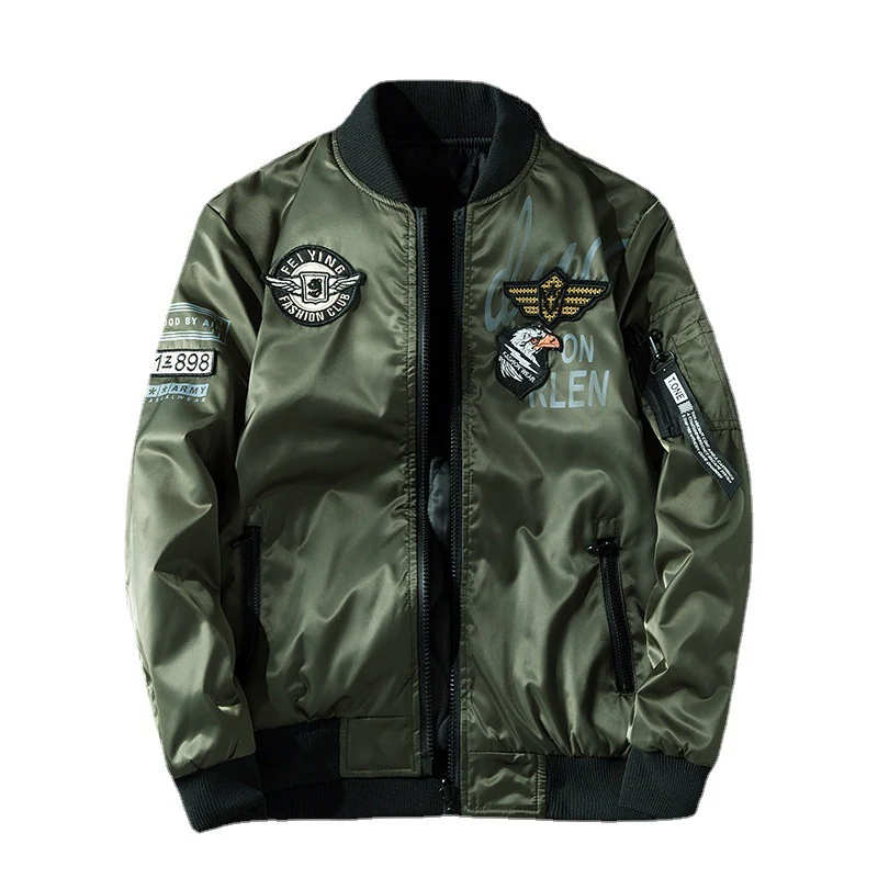 Herren Pilotenbomberjacke im Aviator-Look mit Badge-Applikationen, Ärmeltasche und gerippten Bündchen Drune