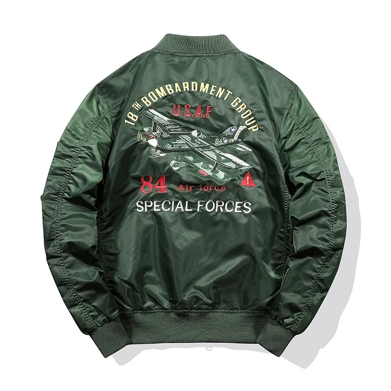 Herren Pilotenblouson mit Military‑Patches, Ärmeltasche und winddichter Nylon‑Optik Drune
