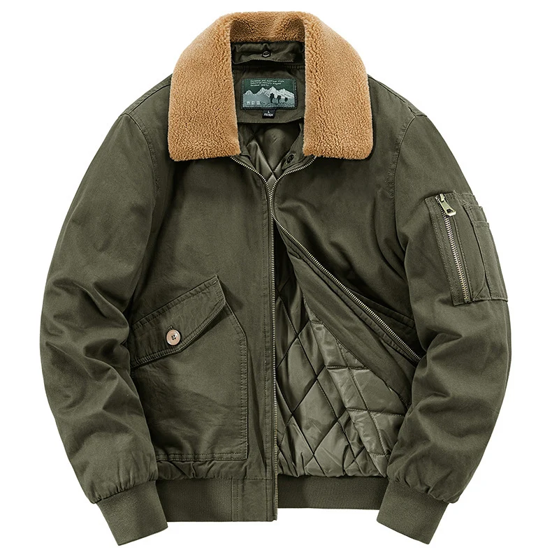 Herren Pilotenblouson mit gesteppter Thermo-Innenfüllung und Sherpa-Kragen Drune