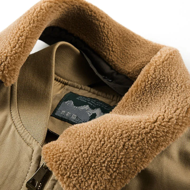 Herren Pilotenblouson mit gesteppter Thermo-Innenfüllung und Sherpa-Kragen Drune