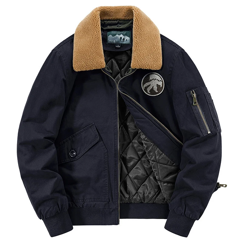 Herren Pilotenblouson mit gesteppter Thermo-Innenfüllung und Sherpa-Kragen Drune