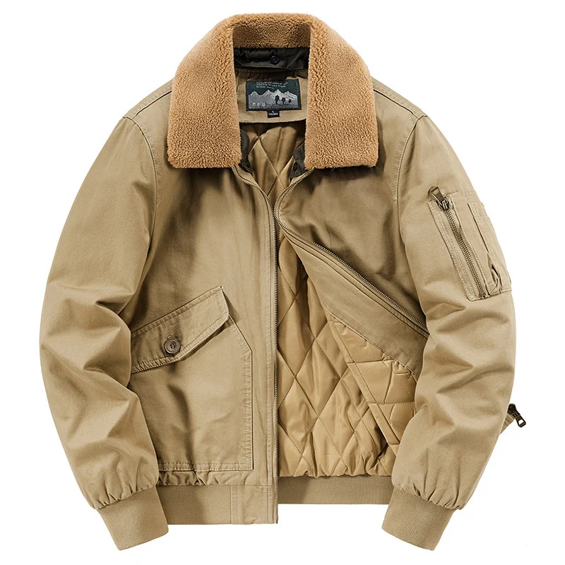 Herren Pilotenblouson mit gesteppter Thermo-Innenfüllung und Sherpa-Kragen Drune