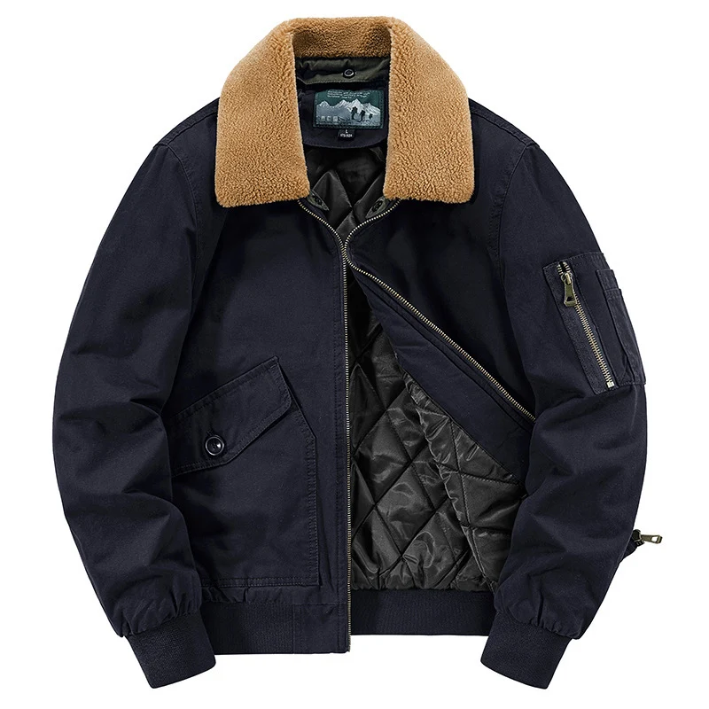 Herren Pilotenblouson mit gesteppter Thermo-Innenfüllung und Sherpa-Kragen Drune