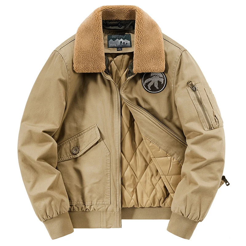 Herren Pilotenblouson mit gesteppter Thermo-Innenfüllung und Sherpa-Kragen Drune