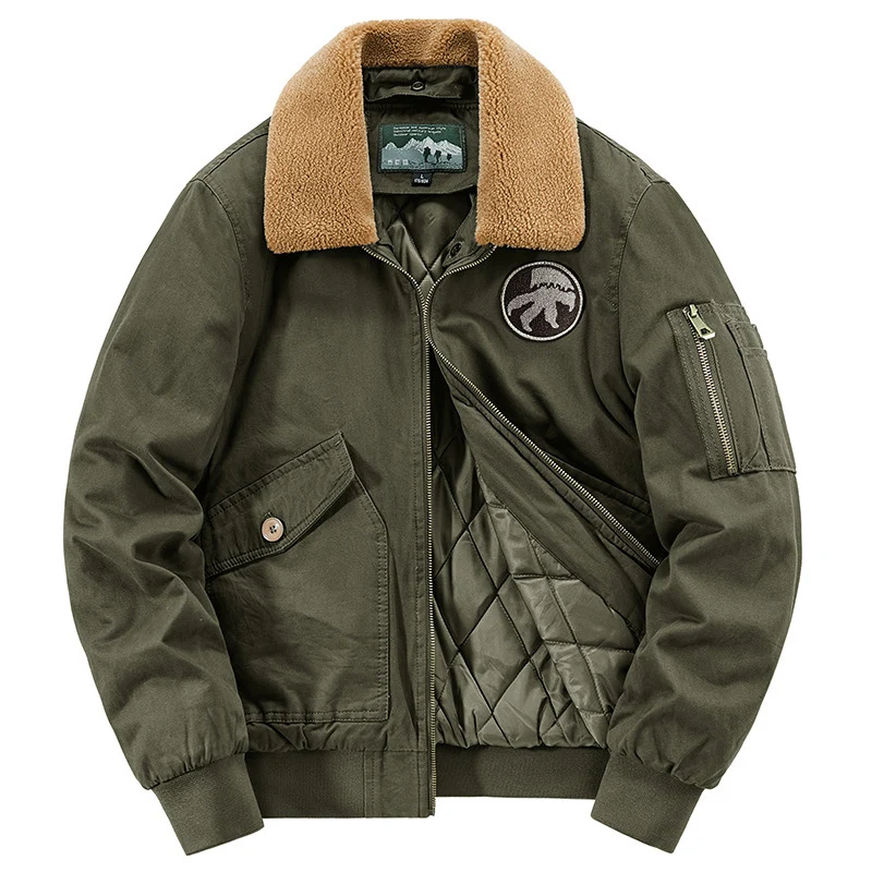 Herren Pilotenblouson mit gesteppter Thermo-Innenfüllung und Sherpa-Kragen Drune