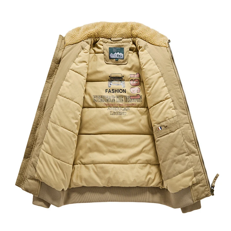 Herren Piloten-Bomberjacke mit Teddykragen, gesteppter Thermofütterung und Utility-Taschen Drune