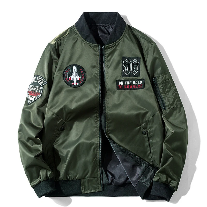 Herren Piloten-Bomberjacke im Aviator-Look mit Patch‑Applikationen und windabweisendem Nylon Drune
