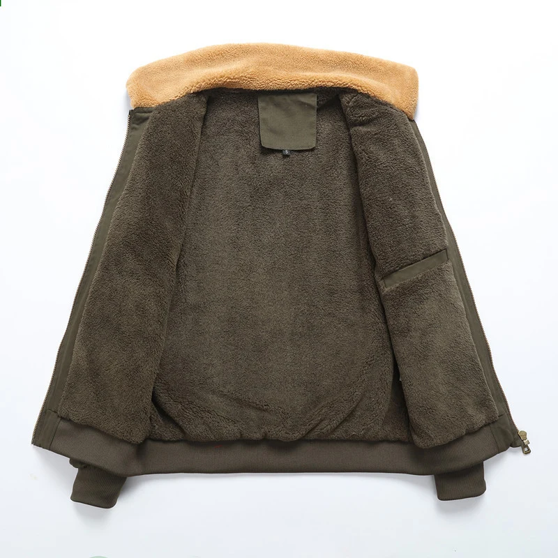 Herren Pilot-Blouson aus robustem Canvas mit Kunstfellkragen und Multitaschen-Design Drune