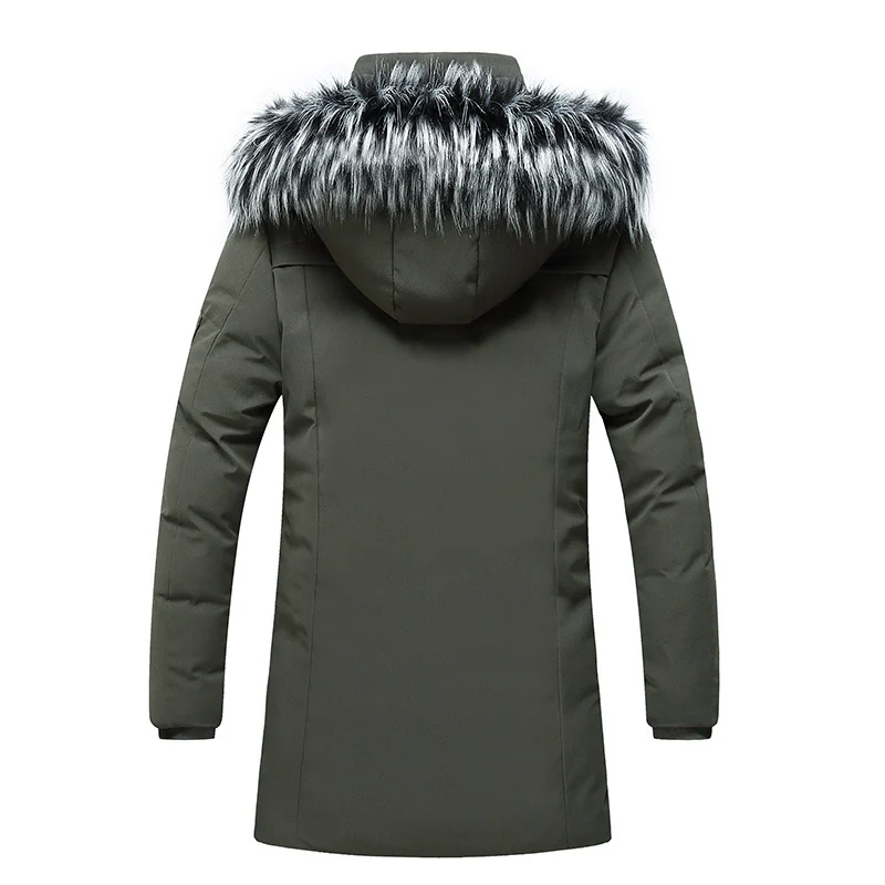 Herren Parka mit Kunstfellkapuze und thermischer Isolierung sowie Multifunktions-Taschen Drune