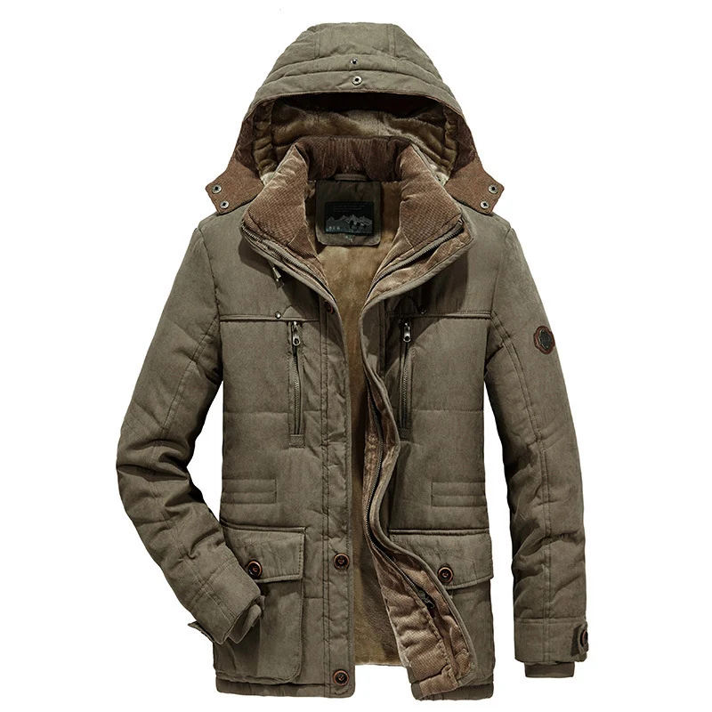 Herren Parka im Field‑Style mit cordgefüttertem Innenkragen und Mehrfach‑Taschen Drune