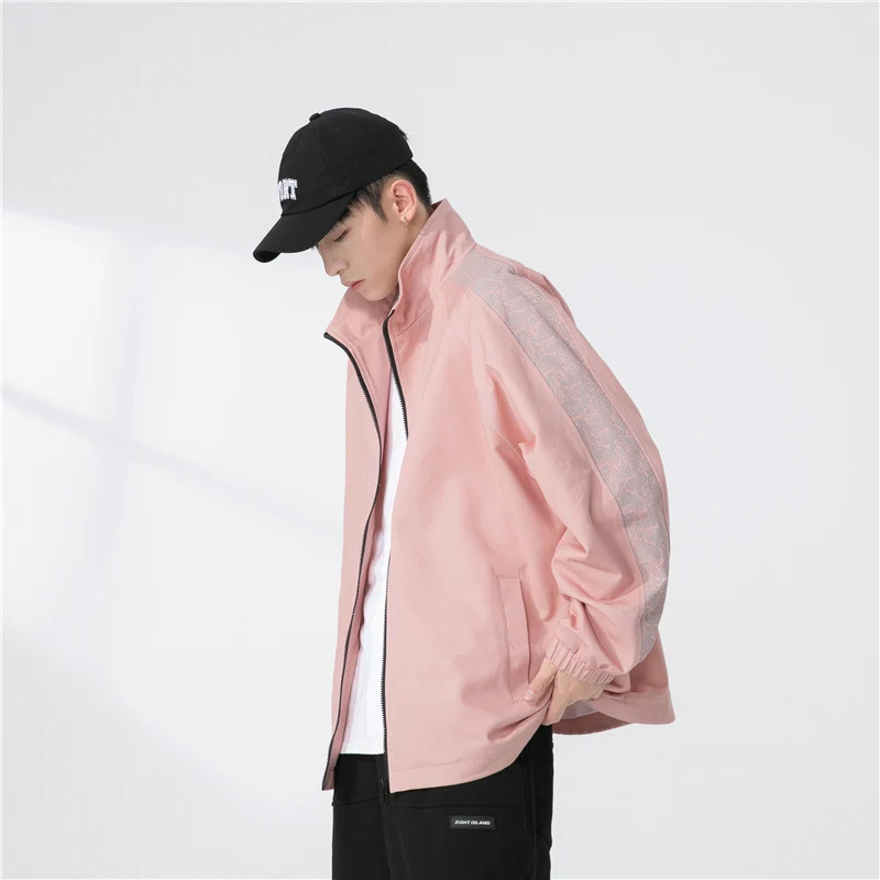 Herren Oversize Übergangsjacke mit Raglanärmeln, Stehkragen und elastischen Bündchen Drune