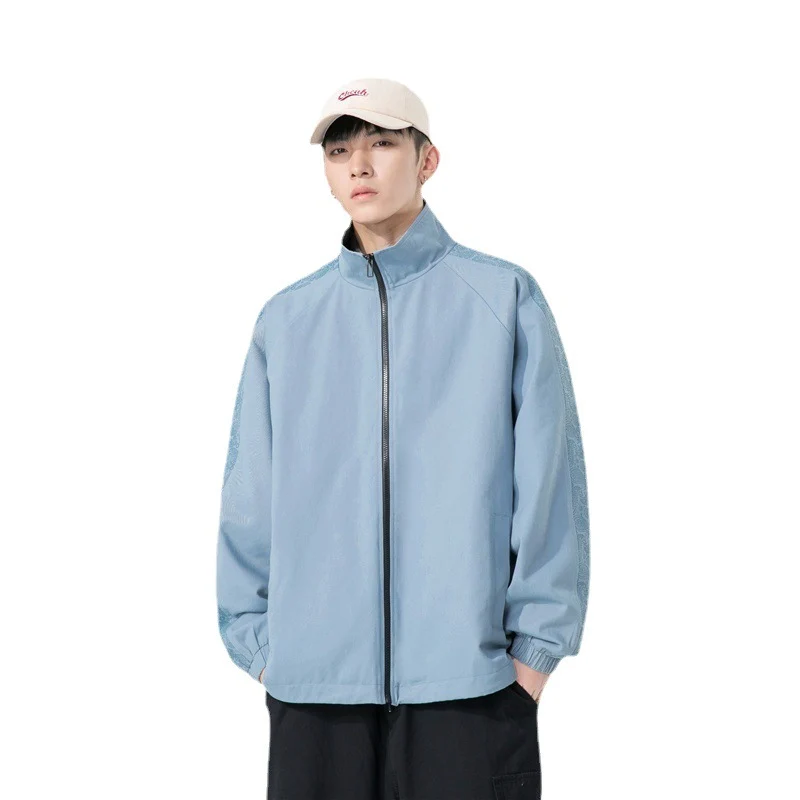 Herren Oversize Übergangsjacke mit Raglanärmeln, Stehkragen und elastischen Bündchen Drune