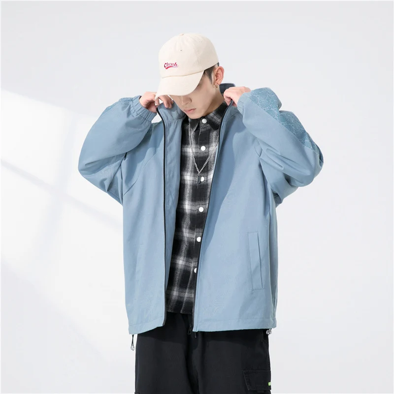 Herren Oversize Übergangsjacke mit Raglanärmeln, Stehkragen und elastischen Bündchen Drune