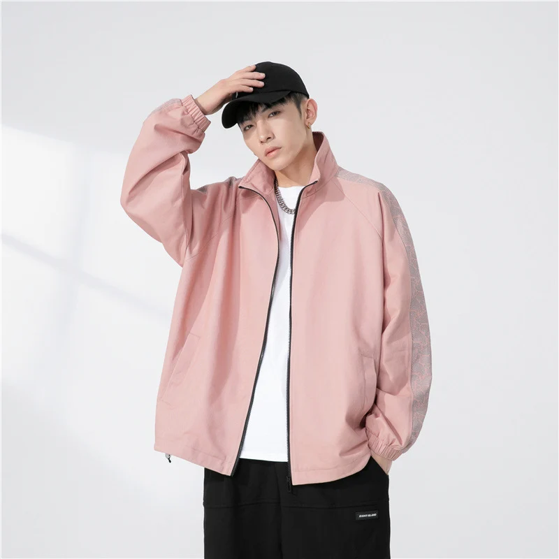 Herren Oversize Übergangsjacke mit Raglanärmeln, Stehkragen und elastischen Bündchen Drune