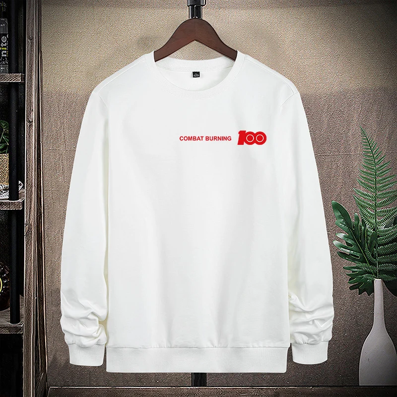 Herren Oversize-Sweatshirt mit Rundhalsausschnitt, minimalistischem Logoprint und gerippten Bündchen Drune