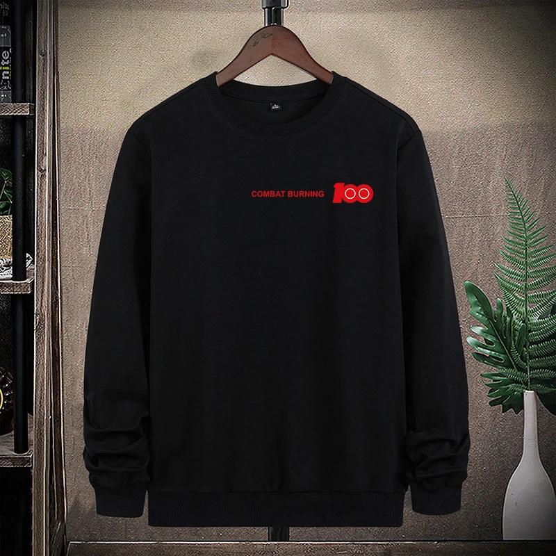 Herren Oversize-Sweatshirt mit Rundhalsausschnitt, minimalistischem Logoprint und gerippten Bündchen Drune