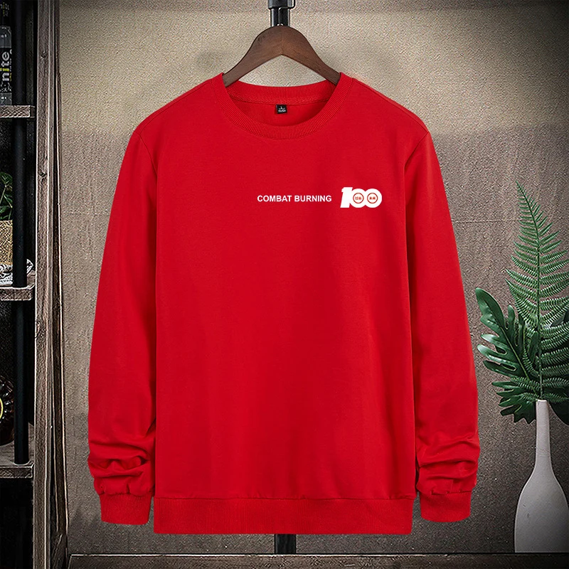 Herren Oversize-Sweatshirt mit Rundhalsausschnitt, minimalistischem Logoprint und gerippten Bündchen Drune