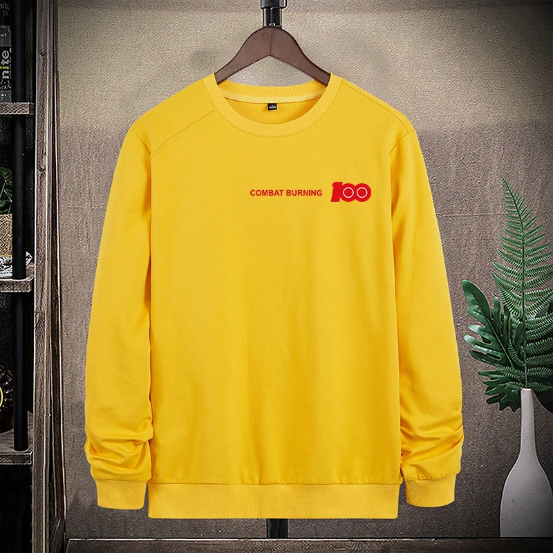 Herren Oversize-Sweatshirt mit Rundhalsausschnitt, minimalistischem Logoprint und gerippten Bündchen Drune