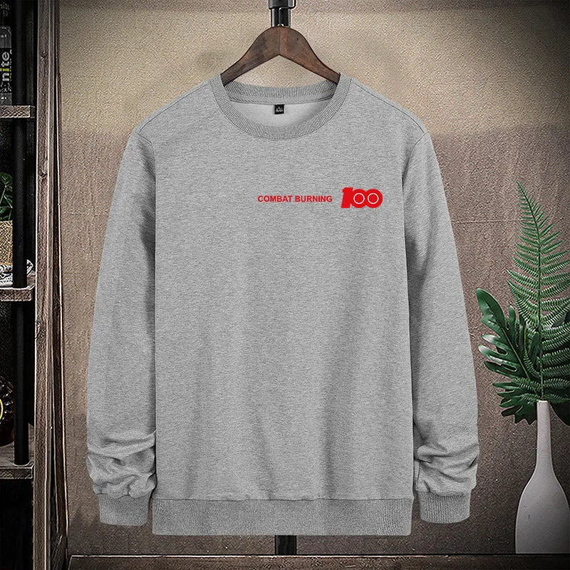 Herren Oversize-Sweatshirt mit Rundhalsausschnitt, minimalistischem Logoprint und gerippten Bündchen Drune