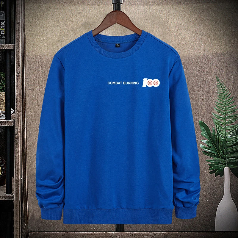 Herren Oversize-Sweatshirt mit Rundhalsausschnitt, minimalistischem Logoprint und gerippten Bündchen Drune