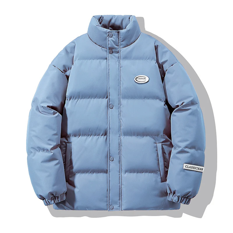 Herren Oversize-Steppjacke mit hohem Stehkragen und Druckknopffront Drune
