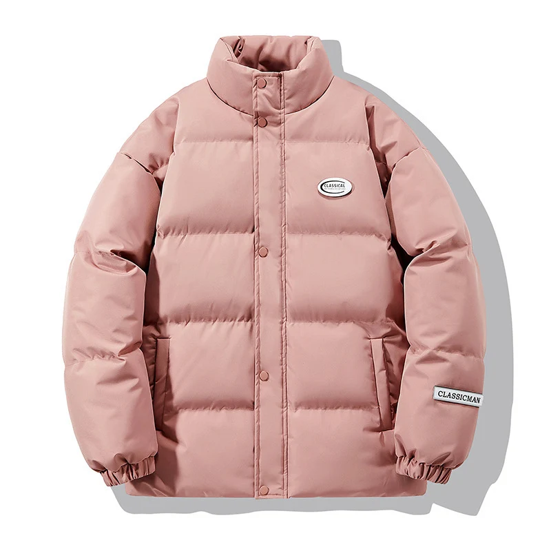 Herren Oversize-Steppjacke mit hohem Stehkragen und Druckknopffront Drune