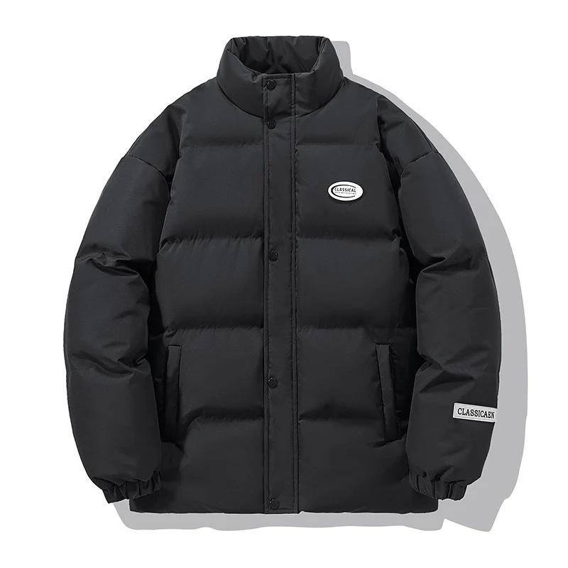 Herren Oversize-Steppjacke mit hohem Stehkragen und Druckknopffront Drune