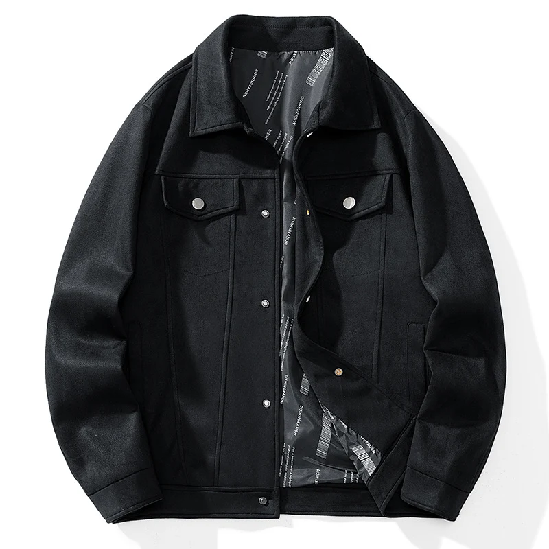 Herren Overshirt‑Jacke aus weichem Wollmix mit gesteppter Innenfütterung und Druckknopfverschluss Drune