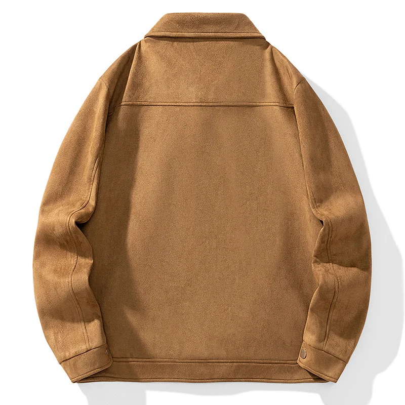 Herren Overshirt‑Jacke aus weichem Wollmix mit gesteppter Innenfütterung und Druckknopfverschluss Drune