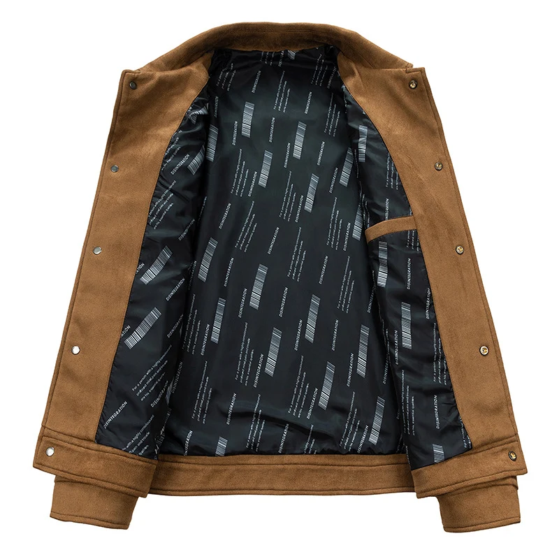 Herren Overshirt‑Jacke aus weichem Wollmix mit gesteppter Innenfütterung und Druckknopfverschluss Drune
