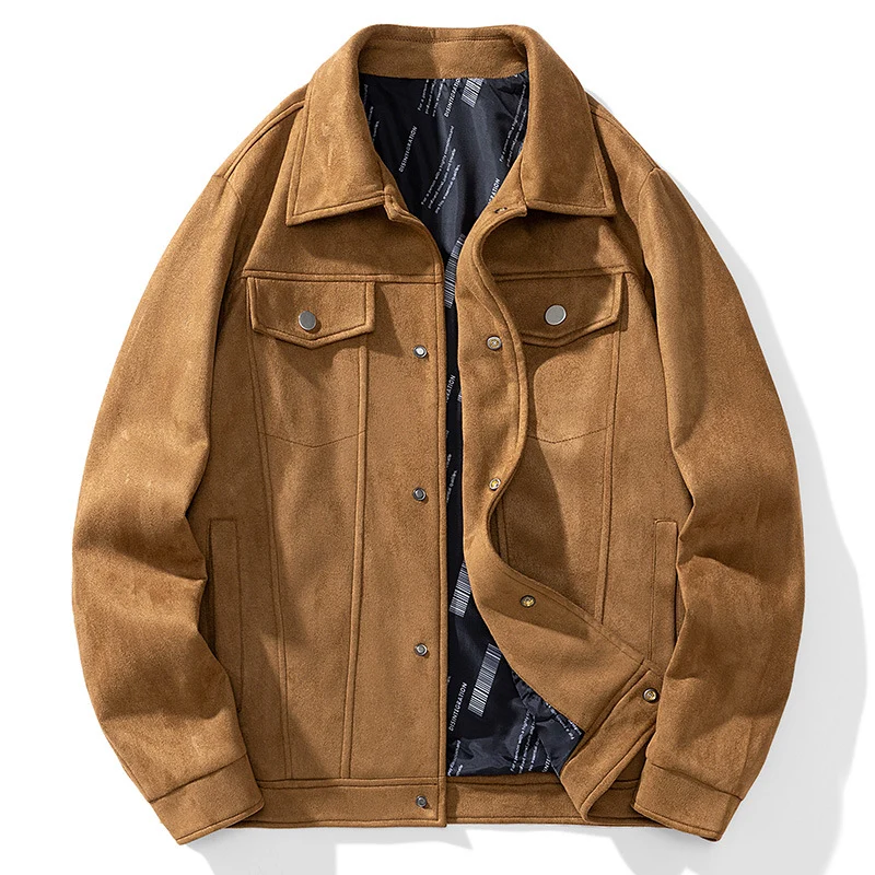 Herren Overshirt‑Jacke aus weichem Wollmix mit gesteppter Innenfütterung und Druckknopfverschluss Drune