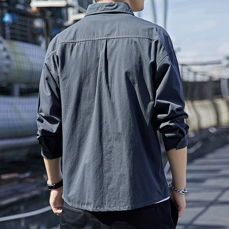 Herren Overshirt-Fieldjacke mit Utility-Brustklappen und lockerem Schnitt Drune