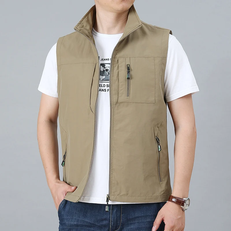 Herren Outdoor-Utility-Weste mit Mesh-Futter und Reißverschluss-Taschen Drune