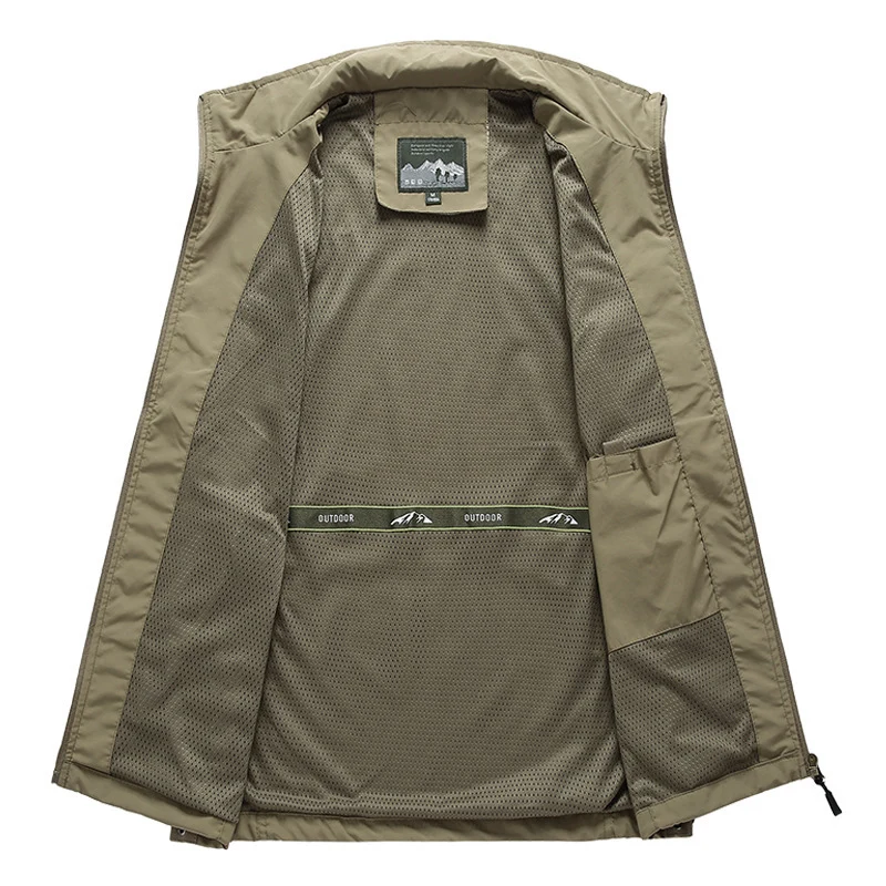 Herren Outdoor-Utility-Weste mit Mesh-Futter und Reißverschluss-Taschen Drune