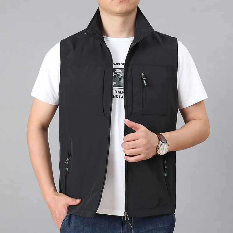 Herren Outdoor-Utility-Weste mit Mesh-Futter und Reißverschluss-Taschen Drune