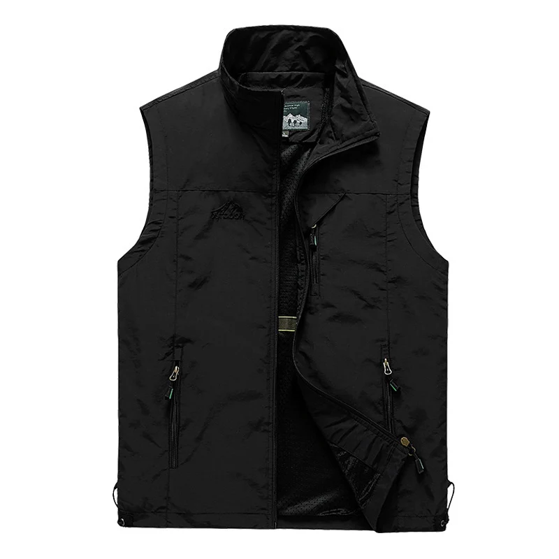 Herren Outdoor-Utility-Weste mit Mesh-Futter und Reißverschluss-Taschen Drune