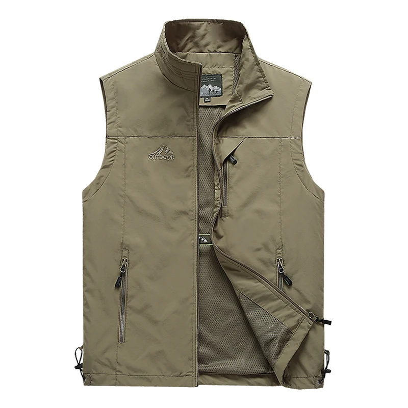 Herren Outdoor-Utility-Weste mit Mesh-Futter und Reißverschluss-Taschen Drune