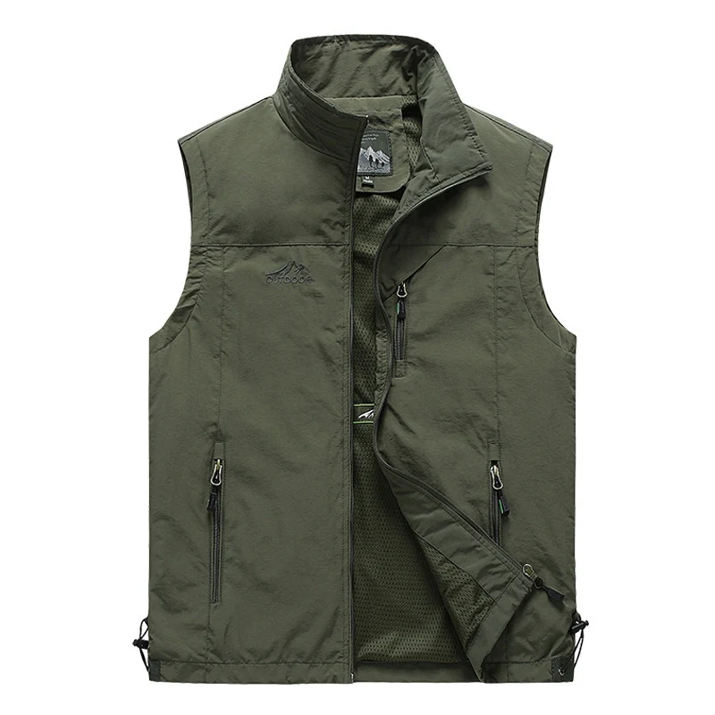 Herren Outdoor-Utility-Weste mit Mesh-Futter und Reißverschluss-Taschen Drune