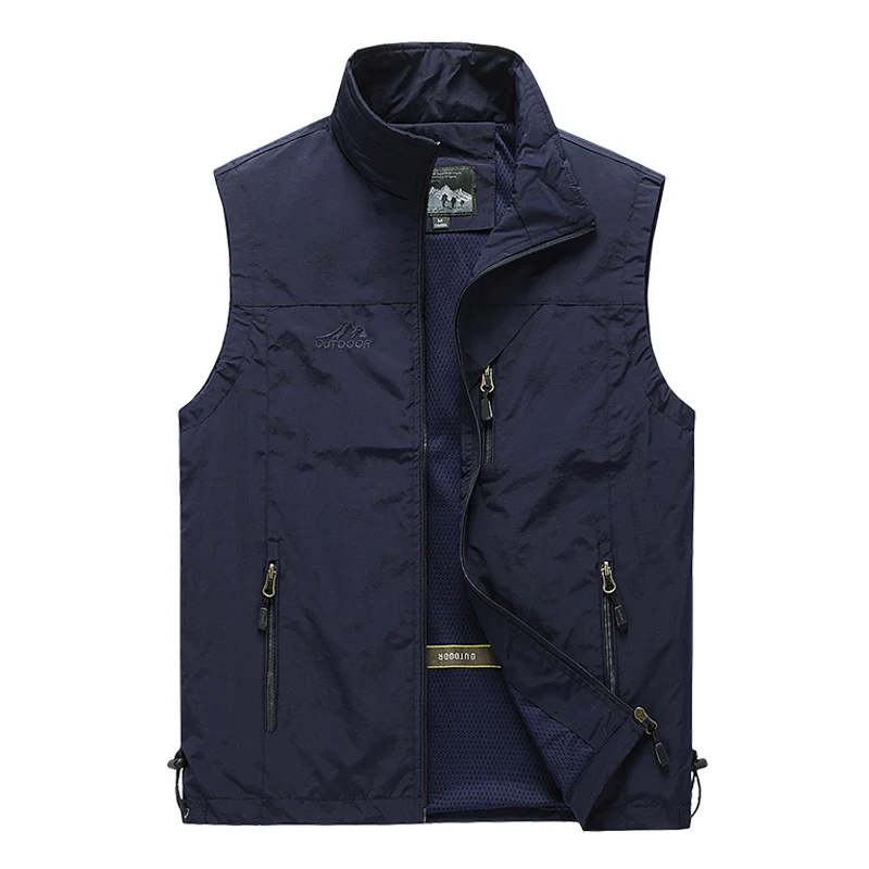 Herren Outdoor-Utility-Weste mit Mesh-Futter und Reißverschluss-Taschen Drune