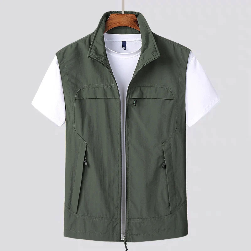 Herren Outdoor-Utility-Weste mit Mesh-Futter und Reißverschluss-Taschen Drune