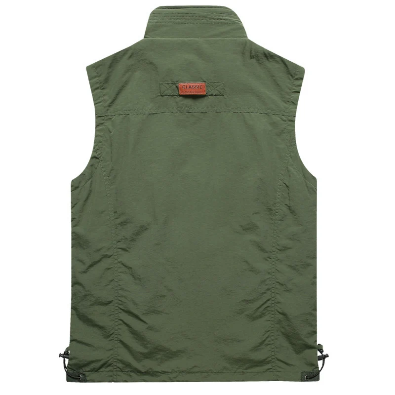 Herren Outdoor-Utility-Weste mit Mehrfach-Taschen, Reißverschluss und Mesh-Futter Drune