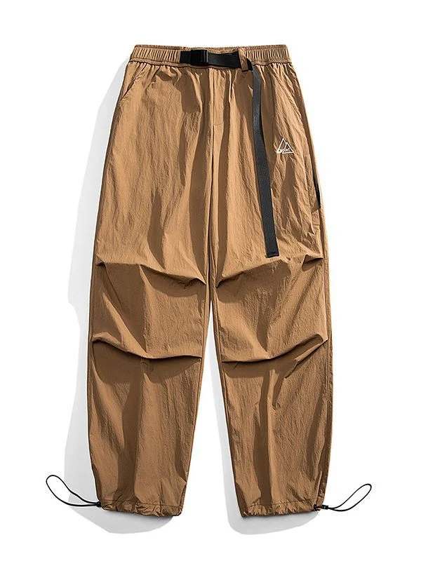 Herren Nylon Utility Cargohose mit elastischem Bund, verstellbarem Gürtel und Pattentaschen Drune