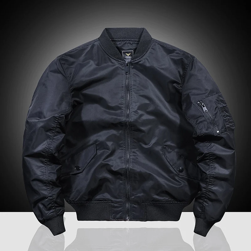Herren Nylon-Flightbomber mit Ärmeltasche, gesteppter Thermo-Innenlage und geripptem Saum Drune